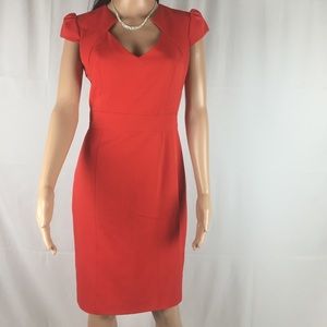 New York & Company Vibrant Red Midi Dress